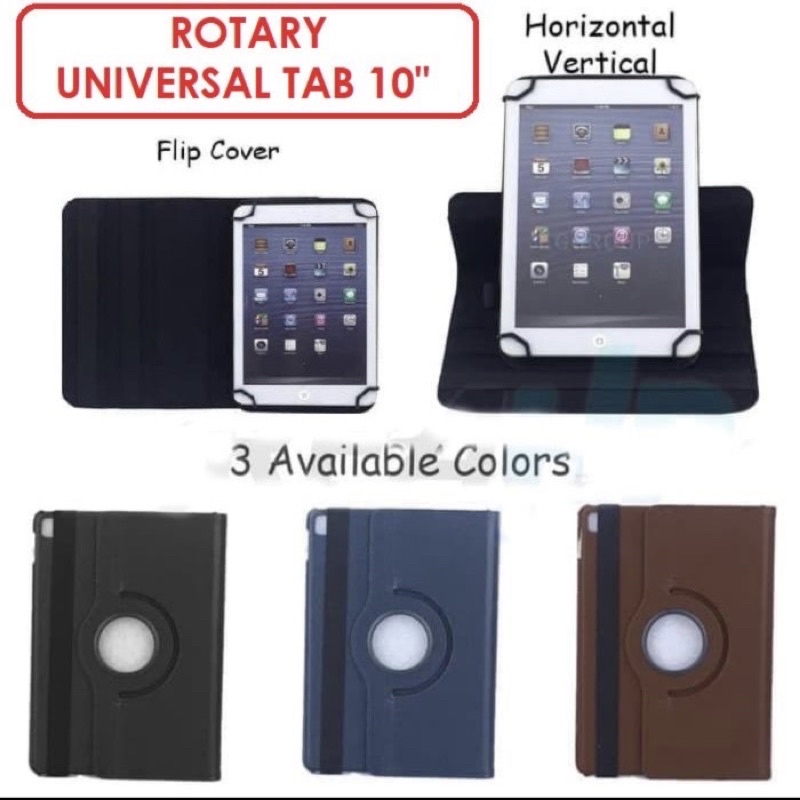 Olike Edu Tab Tablet E3 10 Inch Rotary Leather Flip Book Cover Case Casing Sarung Kesing Flipcover