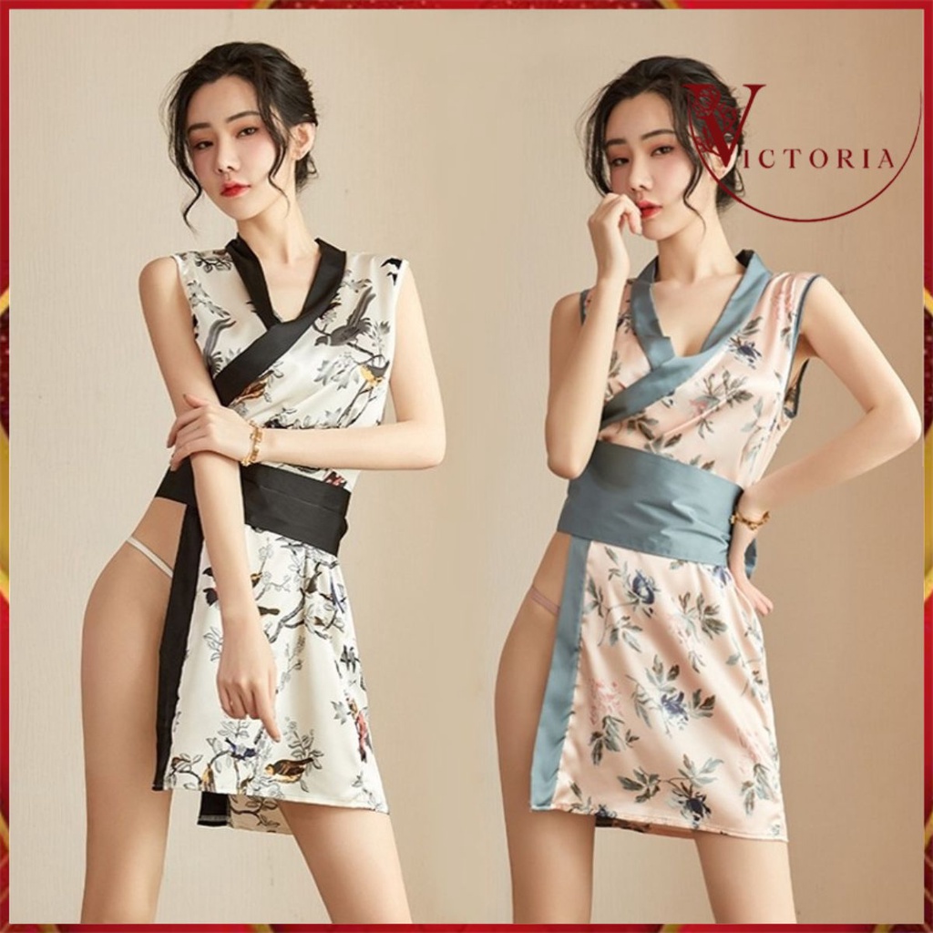 Victoria Long Night Hot Kimono Lingerie Baju Tidur Lingerie 3095