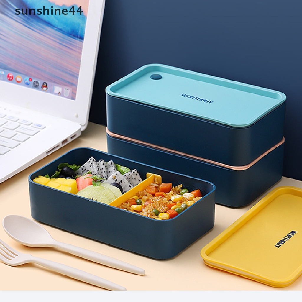 Sunshine Kotak Makan Bento Portable Bahan Plastik Untuk Anak Sekolah