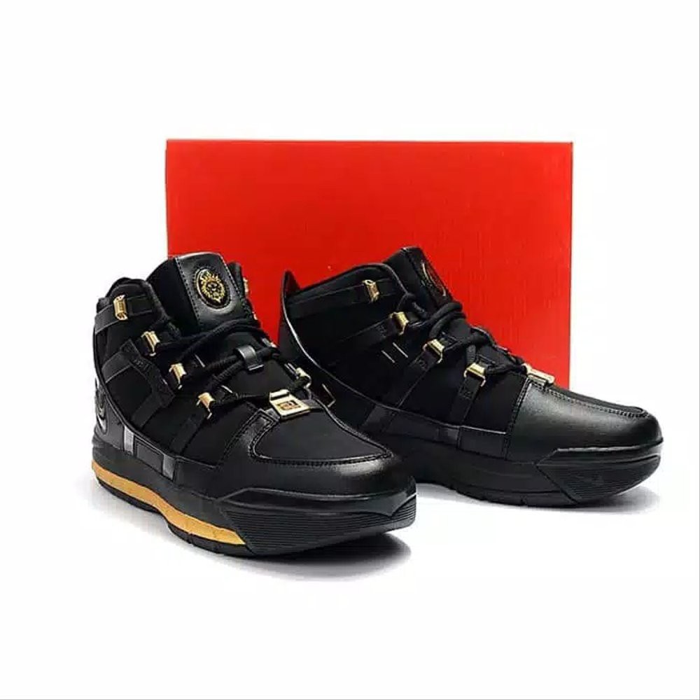 Order Langsung Nike Lebron James 3 QS Home Black Gold Perfect Kick Original Berkualitas