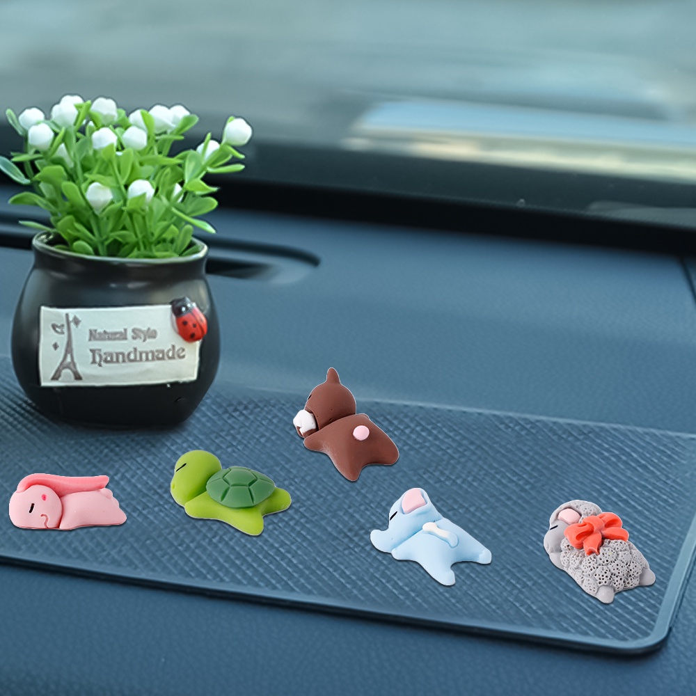 1 Pc Ornamen Liontin Resin Bentuk Kartun Hewan Tidur Serbaguna Untuk Mobil