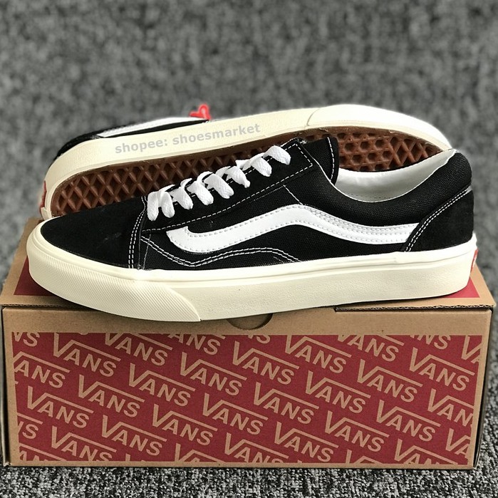 Sepatu Sneakers Pria Wanita Vans Oldskool OG Black White