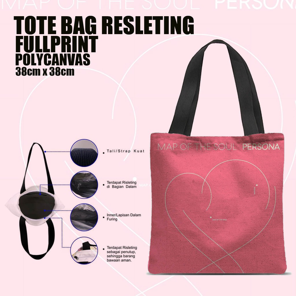 Tas / Tote Bag Polycanvas Full Print Resleting - BTS.01