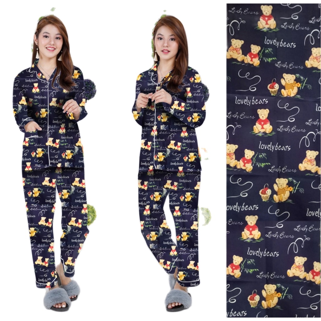 LFF - Piyama PP Dewasa Baju Tidur motif Kartun Fit to XL-lovely bears