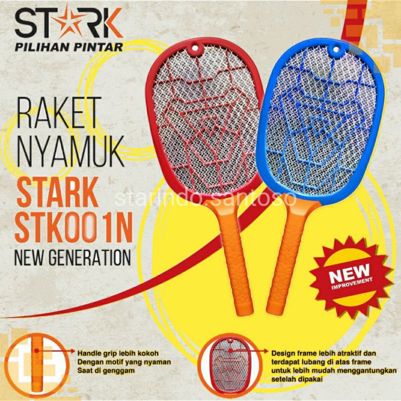 New RAKET NYAMUK STARK 001N alat serangga tomcat lalat