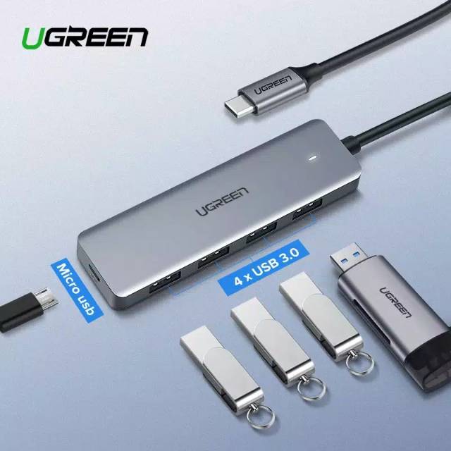 UGREEN Type C HUB 4 Port USB 3.0 With Micro USB Power