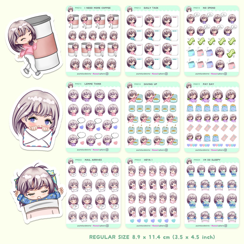 

Kawaii Sticker Collections by Pastelandminty x Kawaiisphere | Lico Series | Writable Planner Stiker