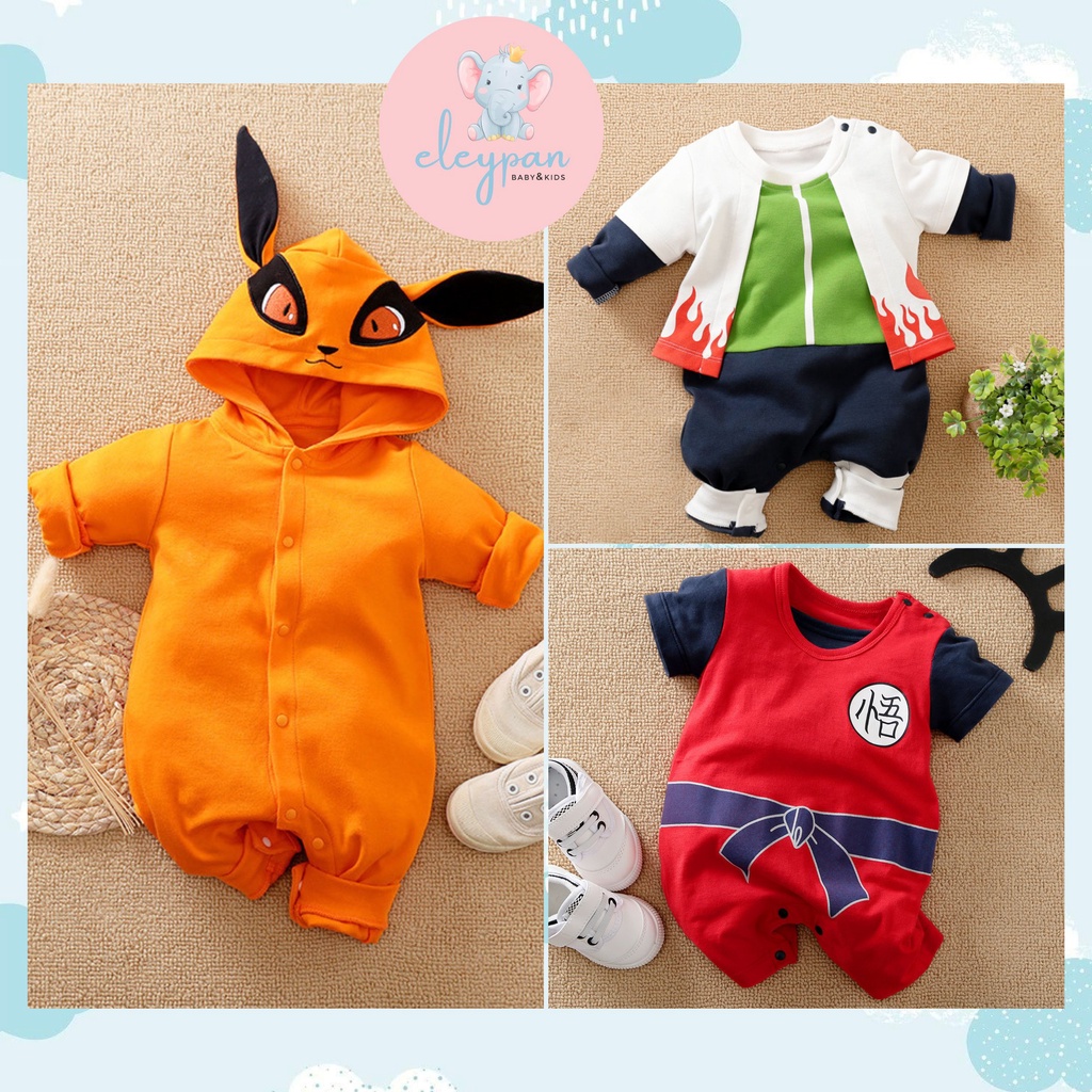 Jumper Bayi Motif Anime Dragonball / Baju Anak Dragon Ball Goku / Naruto Kyubi / Pakaian Bayi Import Quality