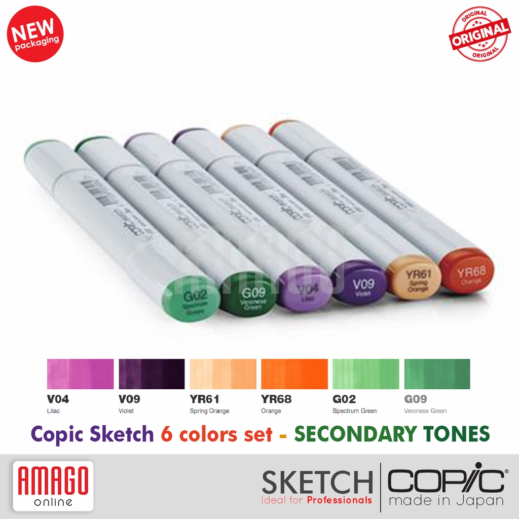 COPIC SKETCH MARKER - SET ISI 6 - SECONDARY TONES - CSM/6ST