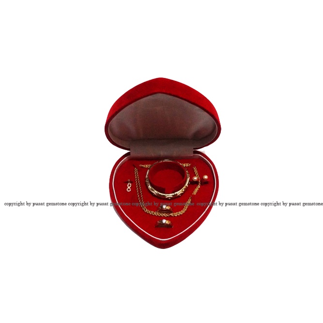 Set Kotak Perhiasan /Jewelry Box / Kotak Kalung, Anting dan Cincin Maskawin