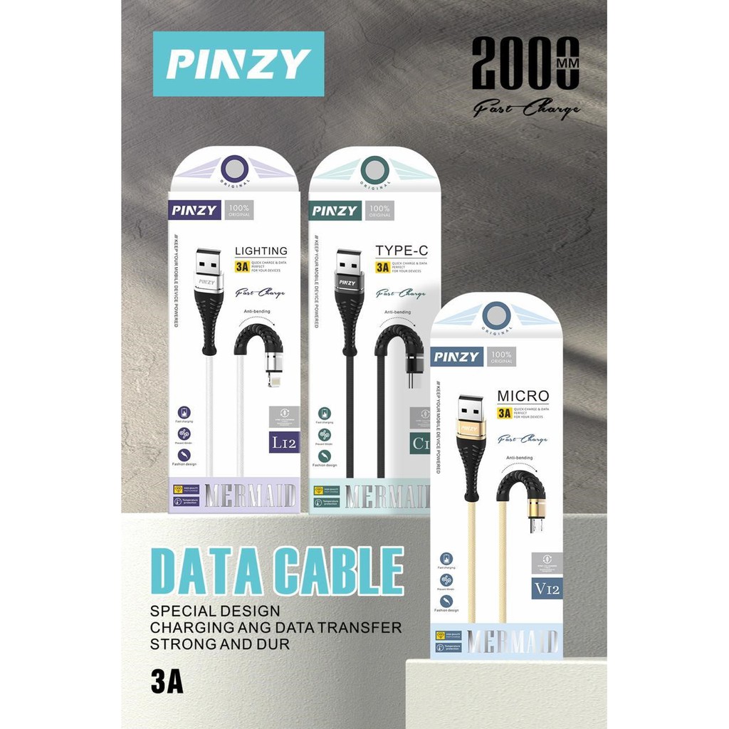 Kabel Charger - Kabel Data PINZY MERMAID L12 FOR Lightning ( Iphone )