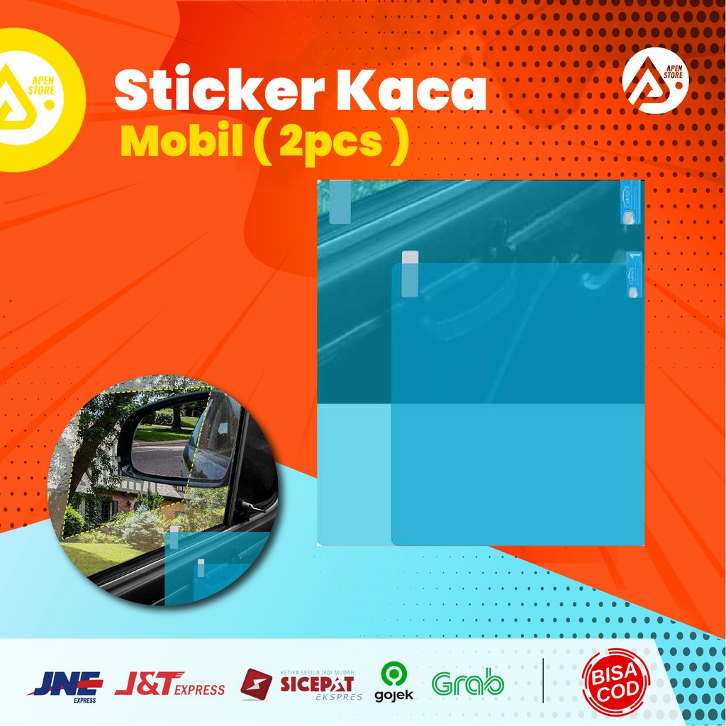 2 PCS Stiker Kaca Mobil Sticker Waterproof Anti Air Hujan Perlengkapan Aksesoris Mobil Barang Unik
