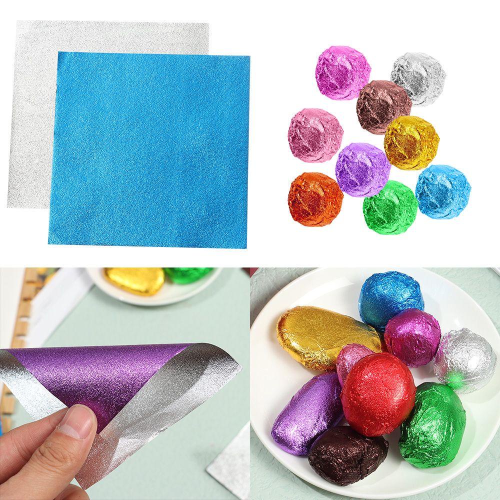 Wonder 100pcs Aluminium Foil DIY Warna Gilded Baking Dekorasi Loyang Makanan Permen Coklat