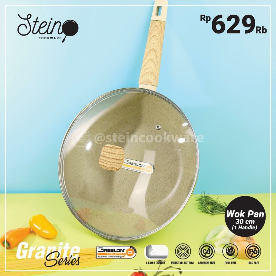 Stein Steincookware Paket Ivory Wok Pan 30 + Grill Pan 20