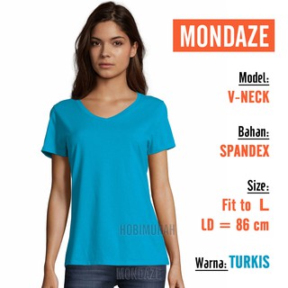  KAOS  POLOS  WANITA  MONDAZE V  NECK  VNECK BASIC 