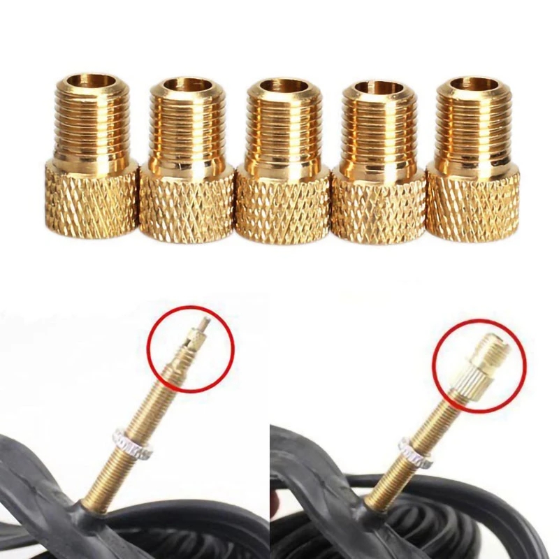 2pcs Adapter Katup Tabung Kompresor Udara Bahan Tembaga Untuk Aksesoris Sepeda