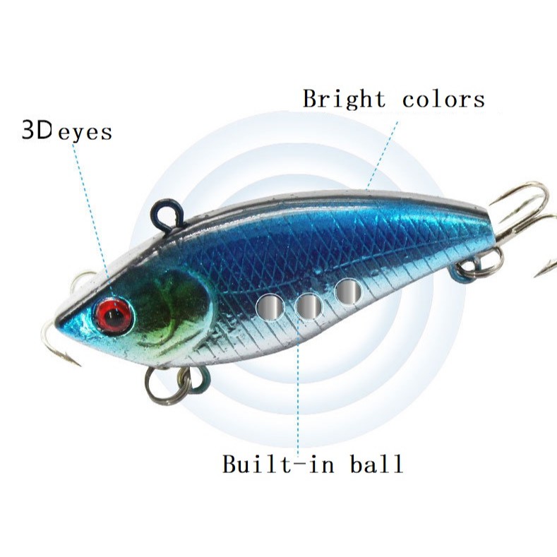 Shengyao 1Pcs New Sinking Umpan Pancing VIB Fishing Lure 5cm 5g Swimbait Jigging Bass Wobbler Kail Memancing Tackle