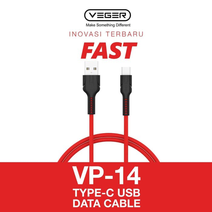 Kabel Data VEGER VP-14 Fast Charging 2.4 A MICRO USB / TYPE C Ori