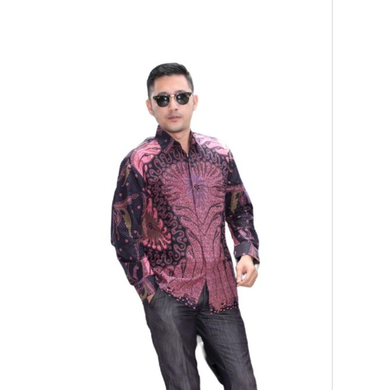 Atasan Kemeja Batik Pria Lengan Panjang Lapis Furing Motif Truntum Bahan Katun Halus Premium