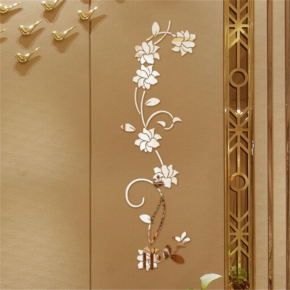 R-flower Mirror Stiker Dinding Acrylic 3D DIY Decal