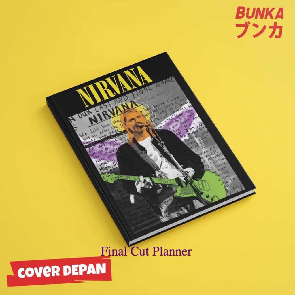 

buku tulis polos/bergaris Band Nirvana kurt Cobain Cover Album Hardcover A5 Buku Tulis Catatan Notes Agenda Planner Jurnal