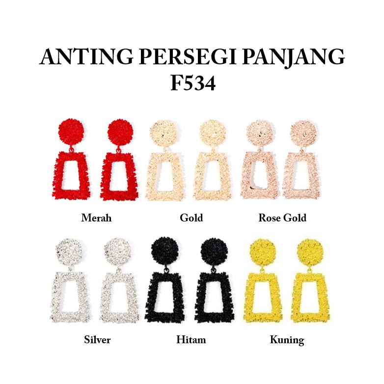 OSM - F534 Anting Ala Korea / Anting Panjang / Anting Paduan Trapesium Anting / Aksesoris Fashion-1