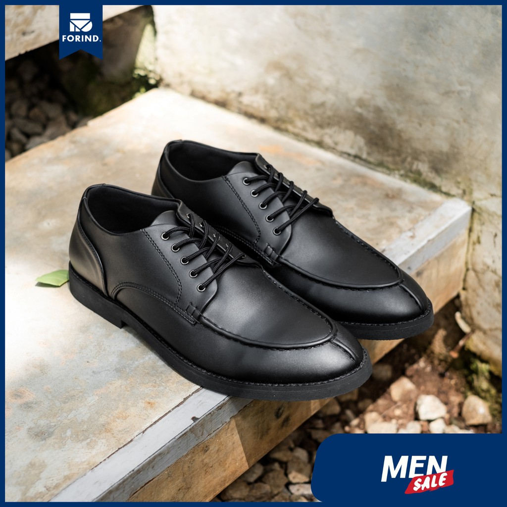 Harvard Black | 39-44 | Sepatu Pantofel Hitam Pria Casual Kerja Cowok Kantor Pantofel Laki | Lvnatica x FORIND