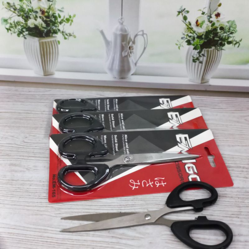 Gunting Sedang Scissors Emigo Em165 Grosir Isi 6Pcs