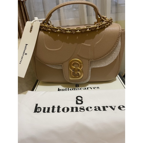 Buttonscarves Alma Flap Bag Small Beige