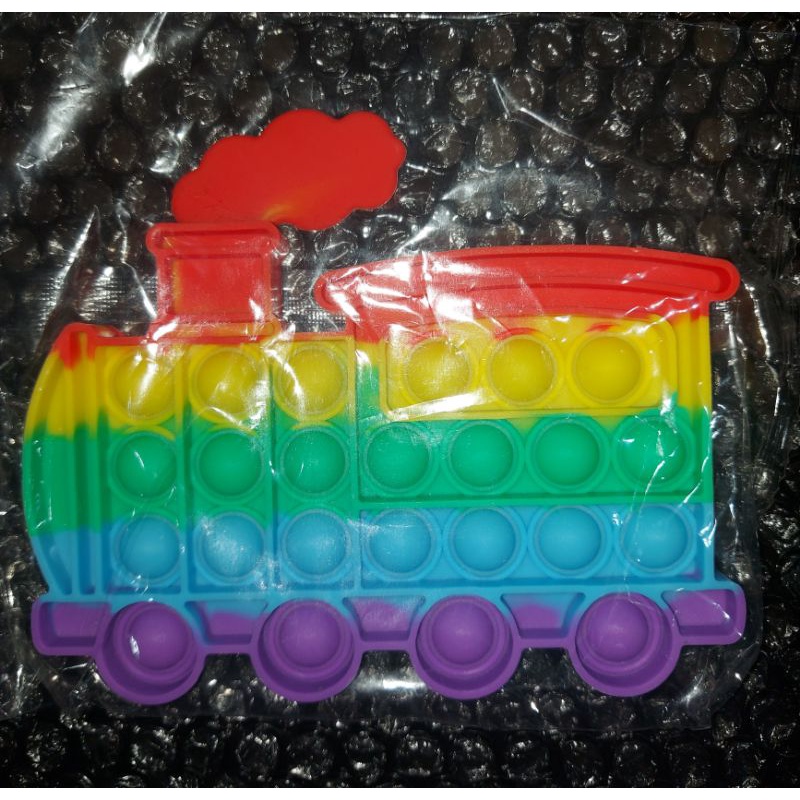 POP IT BENTUK-BENTUK MAINAN ANAK IMPOR-Train Rainbow