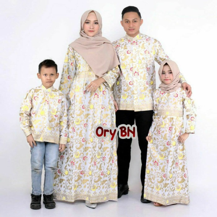 Baju Couple Keluarga 2 Anak Laki Perempuan Muslim Syar i Family Modern - Motif B, Kemeja Anak