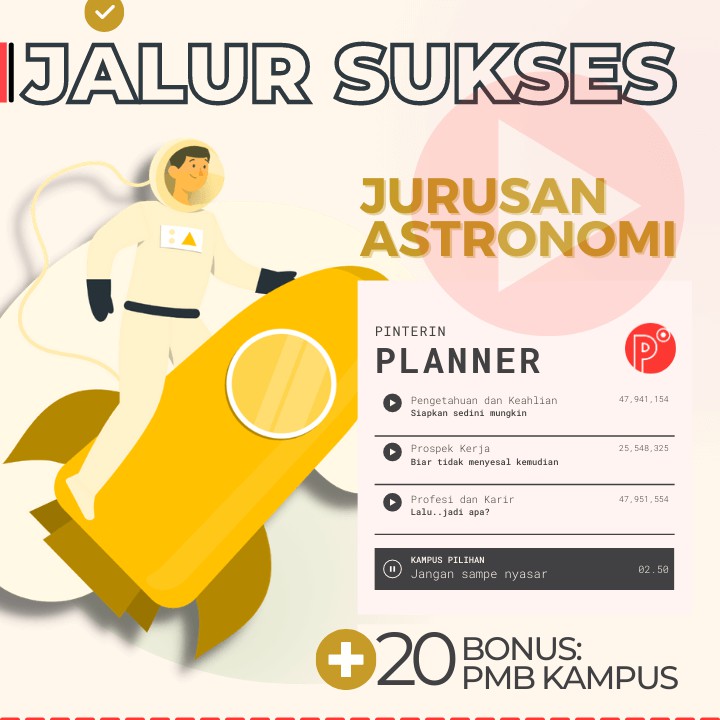 

Daily Planner Kuliah Jurusan Astronomi | Jalur Test SNMPTN-SBMPTN-UTBK Weekly Binder Loose leaf B5