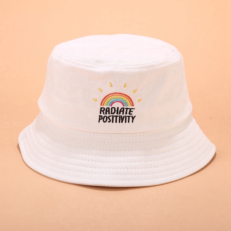 Topi Bucket Pria / Wanita Motif Bordir Untuk Musim Panas / Outdoor / Memancing / Camping