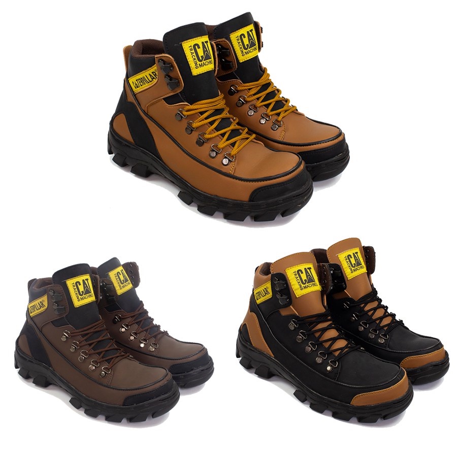 Sepatu Safety Pria Boots Cat Argon Proyek Tracking  Boot Cowok Work sefty