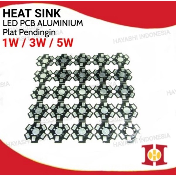 Heat Sink Star PCB Aluminium Plat Pendingin HPL LED Heatsink 1W 3W 5W - 50pcs