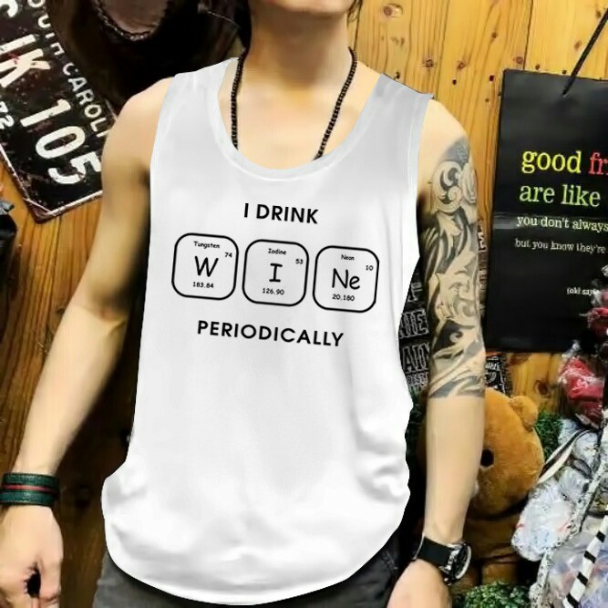 Singlet Pria Tanpa Lengan / Putih WINE / UK L-XL / Shalch Trendy