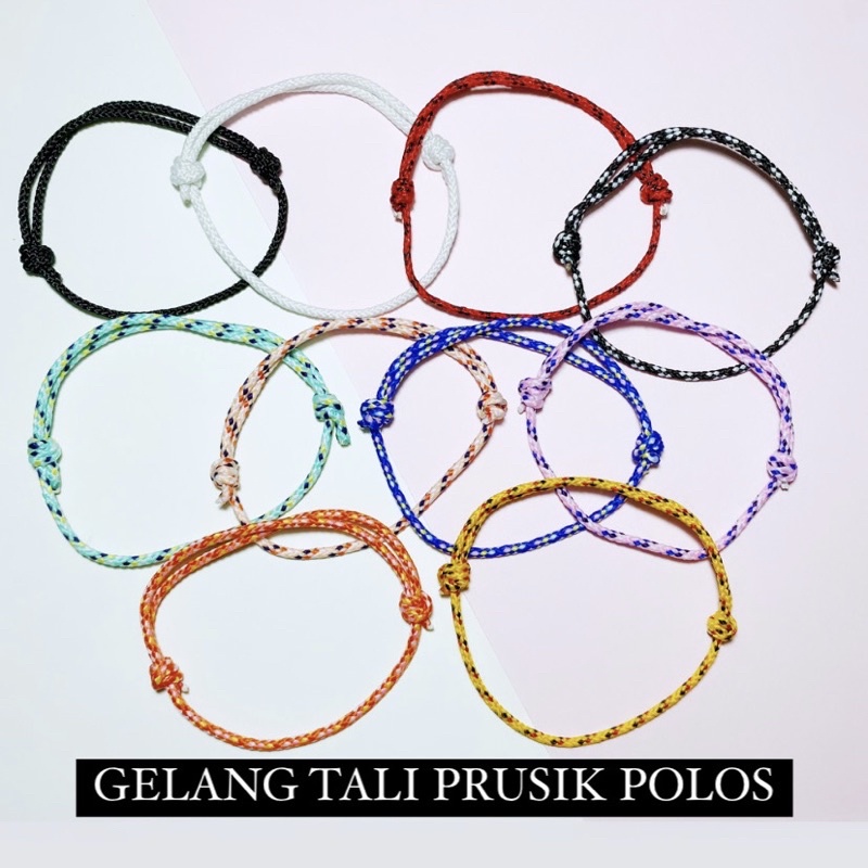 Gelang tali prusik polos anak dan dewasa