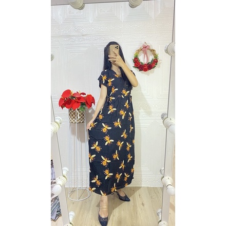 DASTER KIMONO PANJANG / KIMONO TALI SAMPING BUSUI KEKINIAN-K-LebahHitam