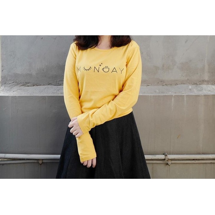 Kaos Lengan Panjang Munday (Kuning Mustard)