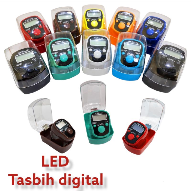 Tasbih Digital LED / Finger Counter Digital Led Besar Ada Lampu Led / Tasbih Gift Box