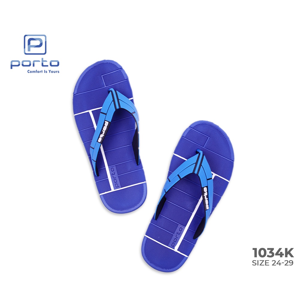 1034K -  Porto Leveling Sandal Jepit Anak Laki Size 24 - 29 Anti Slip Nyaman Awet Keren Original Terbaru