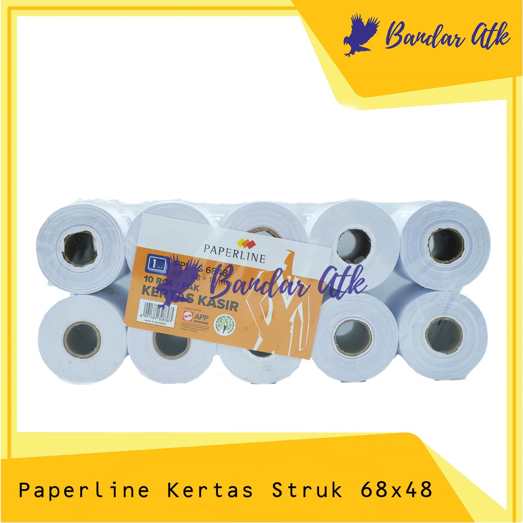 

PAPERLINE KERTAS STRUK TELSTRUK TELSTROOK UK. 68 x 48 HVS 1 PLY [10 ROLL]