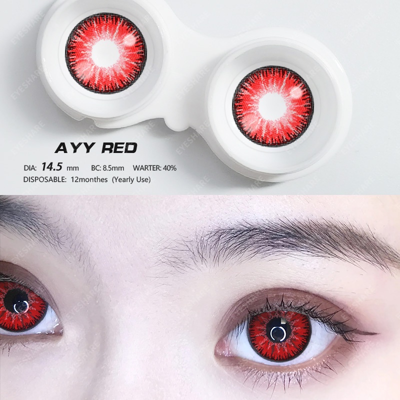 Softlens [★COD★]AYY-RED-COLD-GRAY KAWAII Cosplay HALLOWEEN Riasan Efek Khusus / Permainan Peran /Lensa Mata Soflen Mata Softlens Soflens