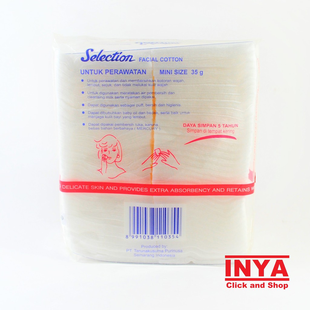 Kapas Wajah SELECTION Facial Cotton 35gr - Kapas Kecantikan