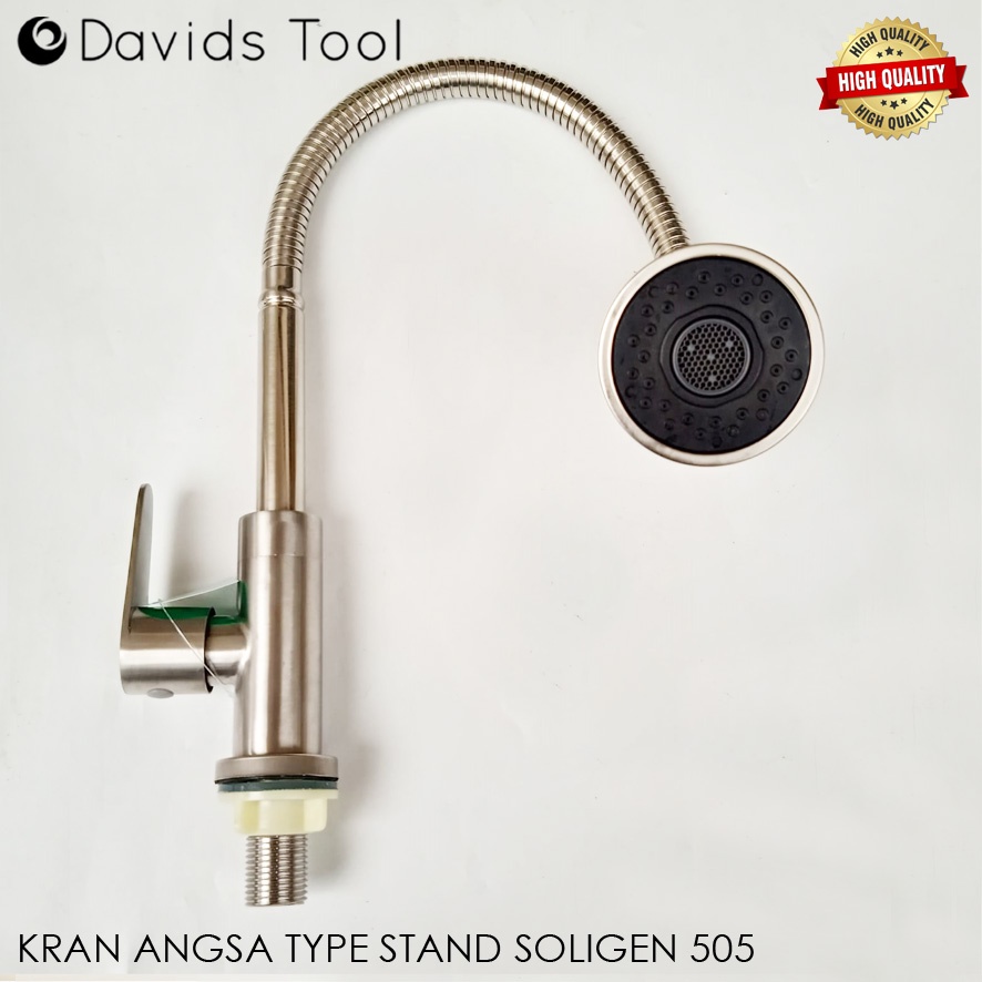 Soligen Kran Angsa Fleksibel Keran Air Cuci Piring Dapur Wastafel Stainless 505