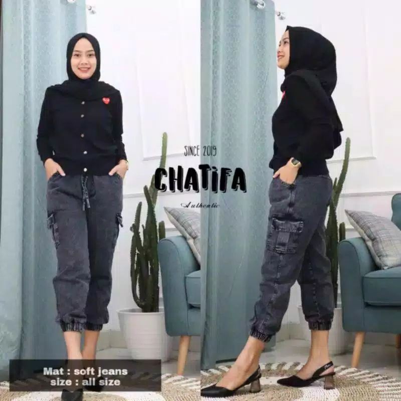 CELANA WANITA / JEANS CARGO JOGER STANDART &amp; JUMBO