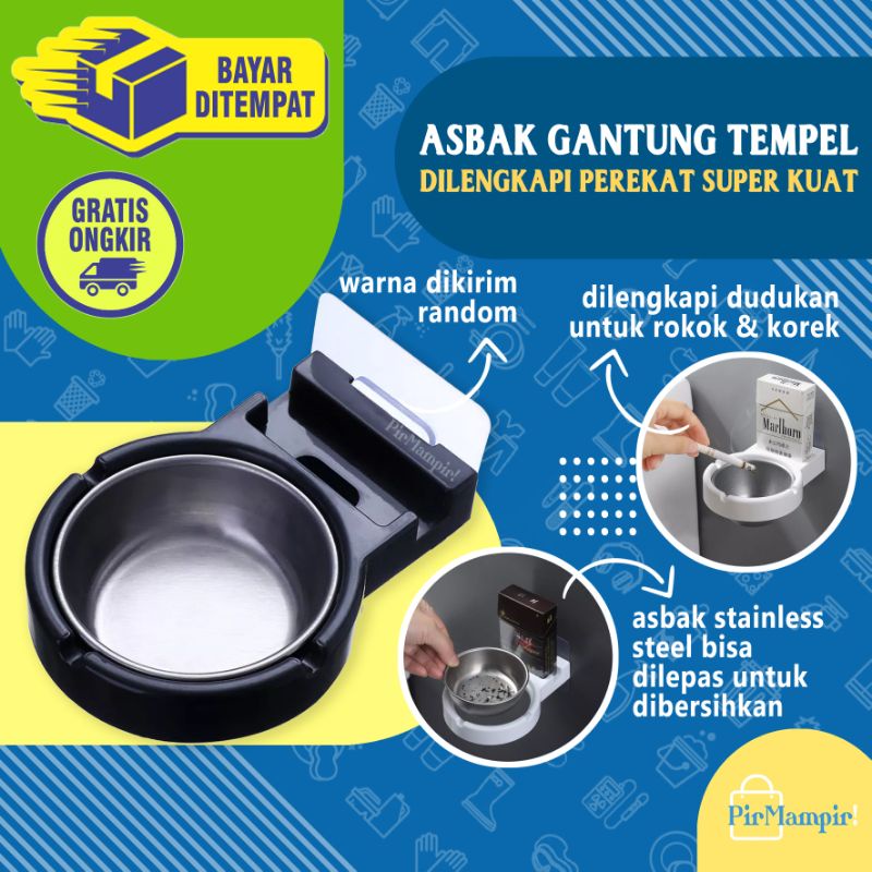 HANGING TOILET ASHTRAY - Asbak Tempat Rokok Korek Api Gantung Tempel Dinding WC Kamar Mandi Hanger T