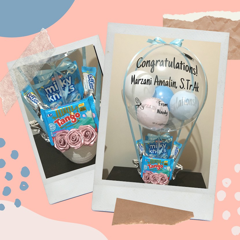 Balloon Bouquet Buket Balon Bucket Snack Coklat Hadiah Wisuda Kado Ulang Tahun Hari Spesial