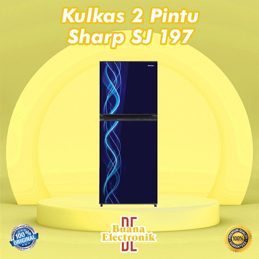 Kulkas 2 Pintu Sharp Sj 197 ND VP/VB Kirey 3 Tanpa Bunga Es New Model 2020