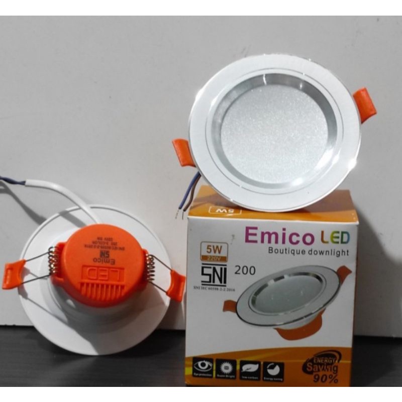 Lampu downlight 1 lampu 3 warna 5 Watt / lampu panel- putih kuning 5watt